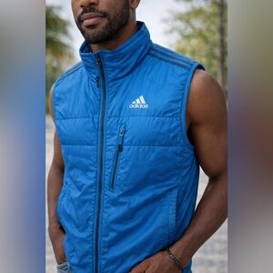 Adidas Men's Blue Puffer Vest (mens size M)